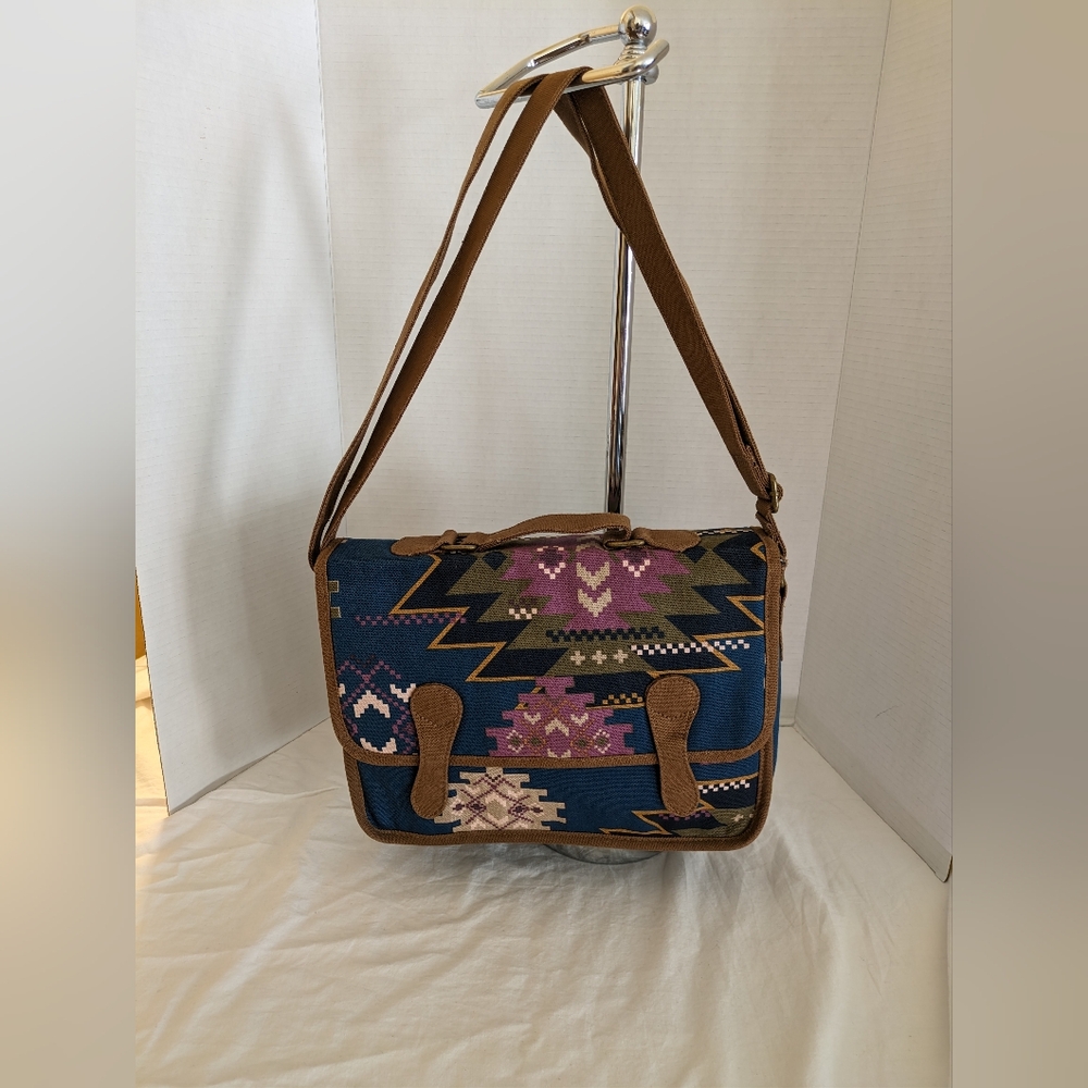 Mossimo Supply Co. Blue and Brown Patterned Bag